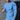Men's slim-fit stretch cotton crew neck shirt in light blue, displayed on a mannequin highlighting the shoulder and arm area, showcasing the shirt's casual athleisure design in size 3XL.