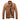Men's brown leather biker jacket in a vintage fitted suede style, featuring long sleeves, a collar, and crafted from natural materials.