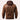 Men's vintage brown hooded leather jacket in distressed bomber style with full sleeves, featuring a collar and pockets.