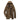 Men's brown waterproof insulated hooded canvas jacket in size 2XL, featuring long sleeves and a protective collar, designed as a tactical winter parka.