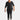 Men's black long sleeve Henley shirt, relaxed fit, suitable for beachwear, paired with trousers; features a casual style with emphasis on comfort and versatility.