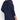 Navy blue women's blouse featuring elegant floral lace sleeves, with a round neckline and a fitted waist.