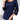 Navy blue elegant women's blouse featuring delicate floral lace sleeves, a stylish collar, and a flattering fit.