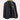 Navy blue men's blazer with leather sleeves, featuring a modern design, visible buttons, and a structured collar, suitable for formal wear.