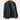 Navy blue men's blazer with leather sleeves featuring a modern design, shown in size 4XL, with a collared neckline, button closure, and a formal appearance.