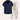 Navy blue men's button-down shirt displayed on a clothes hanger, featuring a collared neckline and buttons, paired with matching linen pants, suitable for summer, in marine blue color and size 2XL.