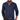 Navy blue men's long-sleeve dress shirt featuring a formal contrast white collar, suitable for formal occasions.