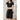 A woman wearing a navy striped short sleeve midi dress with a belt, showcasing lightweight summer fashion.