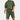 Olive green men's summer streetwear featuring a light green crew neck tee and cargo shorts in a camouflage pattern, shown on a person wearing size 2XL.