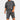 Dark gray 2XL men's summer streetwear outfit featuring a crew neck tee and cargo shorts, highlighting the sleeves, neck, and active fit.