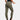 Olive green women's high-waisted skinny cargo pants featuring a zipper design.