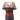 Ombré V-neck zipper top featuring a gradient design with short sleeves, blending grey and magenta hues.