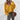 Oversized yellow V-neck sweater in chunky knitwear style, featuring long sleeves and a loose fit for women in XXL size.