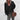 Oversized black V-neck sweater for women in XXL, featuring a casual chunky knit design with long sleeves and a relaxed fit suitable for cool weather.