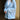 Oversized women's blue knit sweater with a deep V-neck, featuring long sleeves and a cozy, relaxed fit suitable for winter wear.