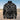 Black paisley bomber jacket in XL size featuring a bohemian floral pattern, zip-up front, and long sleeves, displayed against a sky backdrop.