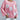 Pastel pink oversized sweater with a daisy print, featuring a spring knit design. The sweater is shown in size 3XL and has long sleeves and a comfortable fit, ideal for women's spring fashion.