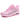 Pink breathable women's running shoes featuring lightweight air cushioning, designed as outdoor sneakers for sportswear and walking, with a vibrant magenta color.