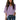 Purple chiffon V-neck blouse with batwing sleeves and a loose fit, suitable for summer wear.