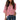 Pink chiffon V-neck blouse with batwing sleeves, shown in a loose fit style for summer, paired with jeans. The blouse is in a size 3XL.