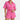 A pink crinkle short sleeve high neck belted summer romper in size 2XL, featuring a stylish and comfortable design with a cinched waist and elegant sleeve detail.