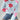 Pink floral lightweight knit sweater with a red flower pattern, displayed on a mannequin. The pullover features a crew neck design and is combined with blue jeans for a casual look. The image shows the sweater in a blue color variant, size XL.