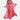 Pink floral maternity maxi dress in flowy chiffon, featuring a day dress design with long sleeves and a relaxed fit, suitable for baby showers; color is predominantly pink with magenta and peach floral patterns.