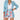Women's summer fashion pink floral skirt with rose and butterfly print, shown in a blue variant size XL, featuring a flattering waist fit.