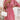 Women's pink floral V-neck midi dress with cinched waist, casual summer fashion, size XXL.