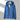 Dark blue athletic jacket in size 4XL hanging on a clothes hanger, featuring a lightweight, moisture-wicking fabric with long sleeves and a collar, designed for active wear.
