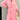 Pink linen oversized tunic dress with short sleeves and relaxed fit, suitable for casual summer streetwear.