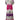 Pink and purple abstract-patterned V-neck knee-length dress with batwing sleeves, designed in a flowing, one-piece style showcasing a fashion-forward look.