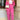 Women's pink trouser suit set including a blazer, high-waist pants, and a crop top.