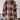 Plaid oversized brown teddy coat for women, featuring a winter outerwear design with a tartan pattern, shown worn by a woman.