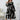 Plus size abstract print midi dress with long sleeves and tie waist, ideal for party attire.