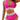 Plus Size Black Crochet Halter Bikini Set in Pink, featuring a high-waisted design, modeled in size 3XL, showcasing the intricate crochet detailing and halter neckline.
