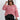 Plus size pink and white striped knit sweater displayed on a mannequin, showcasing its cozy and stylish design for winter wear. The sweater is in an XL size, highlighting its soft knit texture and vibrant color pattern.