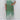 Plus size green and mint tie-dye maxi kaftan beach cover-up with batwing sleeves displayed on a model, highlighting the loose fit, flowing design, and vibrant colors against a plain background.