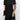 Black satin cocktail dress with puffed sleeves and a fitted waist, featuring a chic neckline and elegant silhouette, perfect for evening wear.