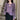 Purple V-neck mohair sweater for women displayed on a mannequin, showcasing its cozy fall knitwear design with long sleeves and a soft texture.