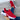 Red and blue women's breathable mesh slip-on sneakers featuring a lightweight design, shown in size 43. The sneakers are primarily red with electric blue accents, perfect for outdoor activities and sports.