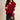 Red cable knit sweater in an XXL size, featuring a luxurious textured pullover design with a hatched red pattern. The sweater has a classic collar, long sleeves, and a comfortable fit around the neck, shoulders, and waist.