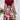 Red high-waisted floral A-line skirt for women, featuring a vibrant flower pattern, styled with a complementary white top, perfect for fashion-forward daytime wear.