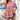 Red floral bohemian blouse with a lightweight design, featuring short sleeves and a summer-friendly style. The blouse is predominantly pink in color, styled for a casual and fashionable look, available in XL size.