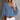 Bohemian style women's casual blouse in red with floral patterns, featuring a V-neck and long sleeves, shown in blue variant size 2XL.