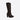 Red knee-high sock boots with high heels made from ribbed fabric, featuring a fashion-forward design.