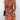 Red leopard print asymmetrical party dress featuring a bold sleeveless design, shown in orange, size XL, highlighting the shoulder, arm, waist, and thigh areas.