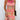 Red leopard print asymmetrical party dress in pink, featuring a bold sleeveless design, shown in XL size, highlighting the shoulder and neckline area.
