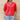 Red linen blouse for women with a V-neck and short sleeves, shown in XL size.