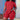 Red short sleeve utility romper dress in plus size 3XL, featuring a chic streetwear style with a focus on the neck, collar, and waist details.